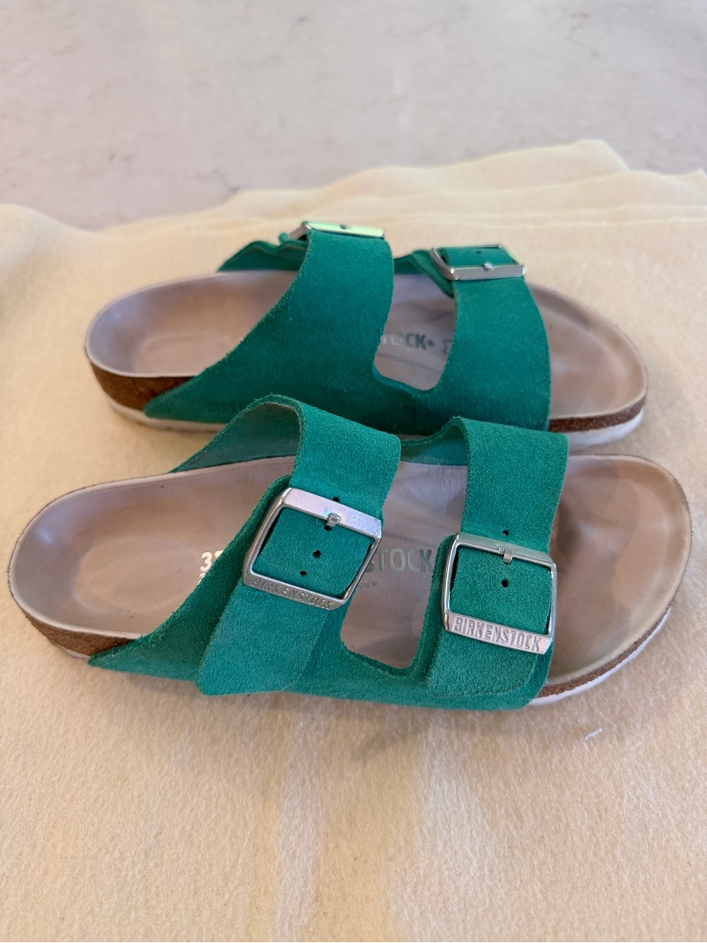 Birkenstock Arizona Emerald Green Suede (Size 37). Barely Worn! - Picture 5 of 7